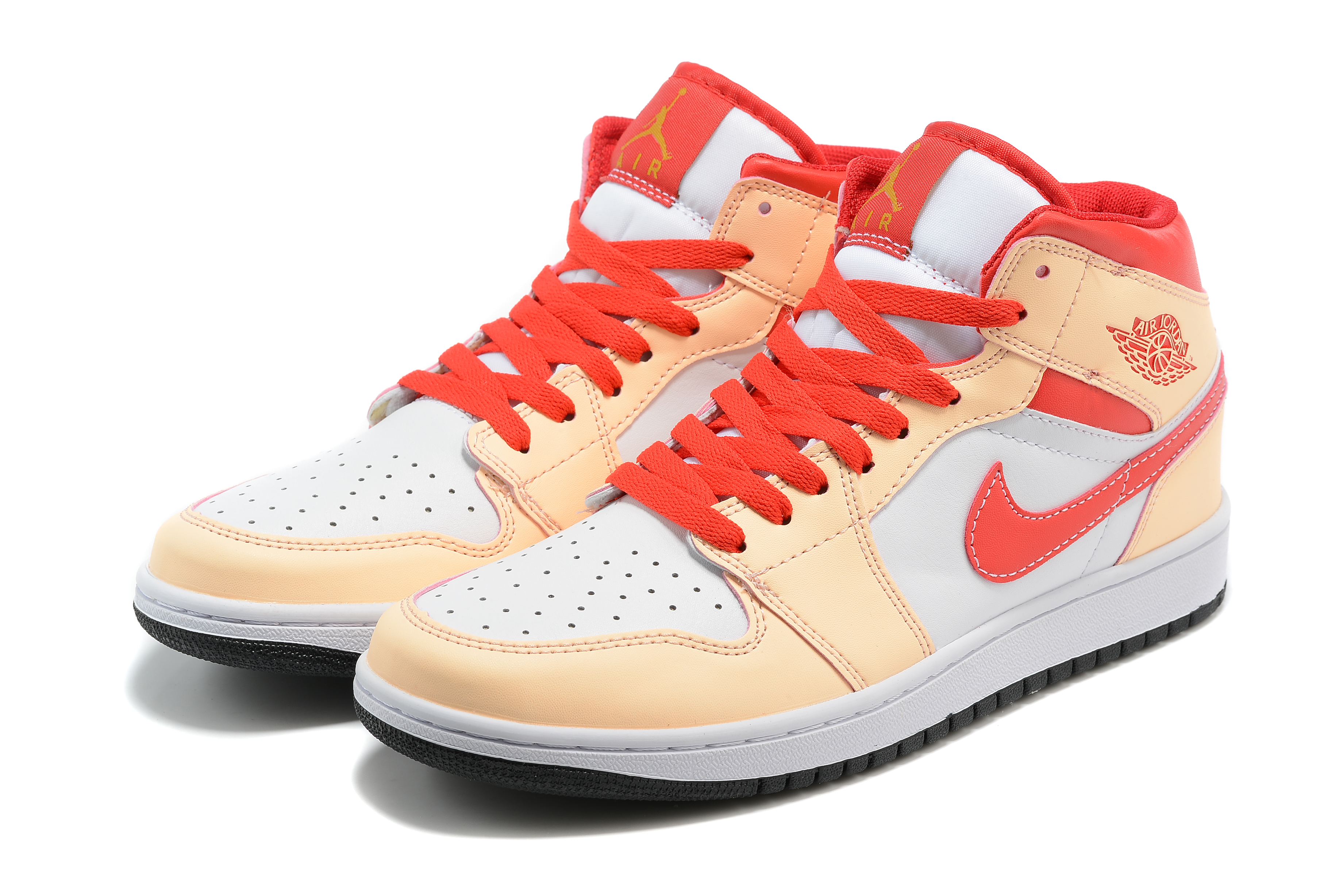 2022 Air Jordan 1 Pink Peach White Shoes